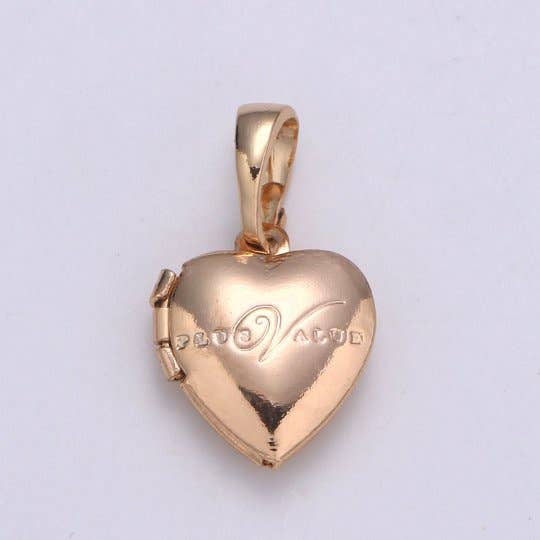 Aim Eternal - Wholesale Individual Charm/Pendant - Vintage French heart locket, Rose Gold Filled heart pendant, lovely heart locket Necklace love locket Jewelry making supply H-126