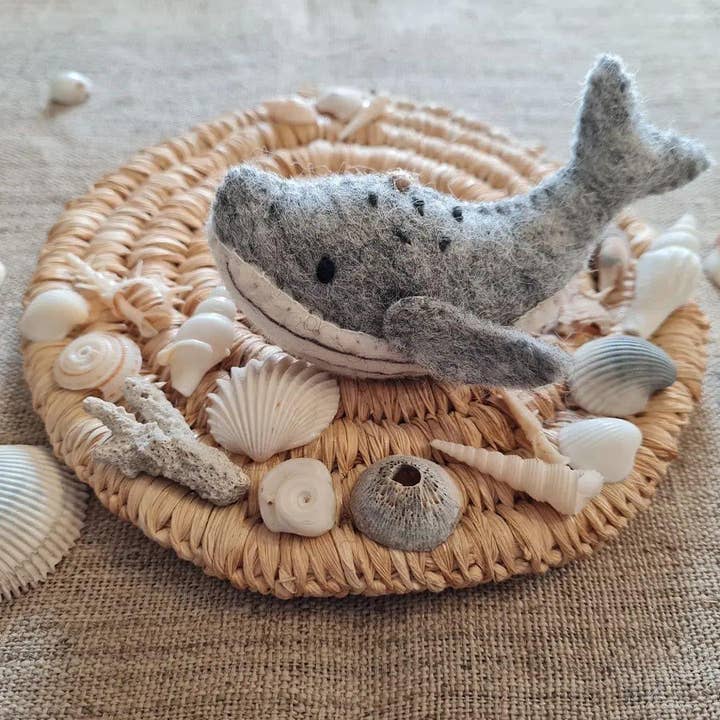 Ganapati - Wholesale Ornament - Felted Humpback Whale Ornament