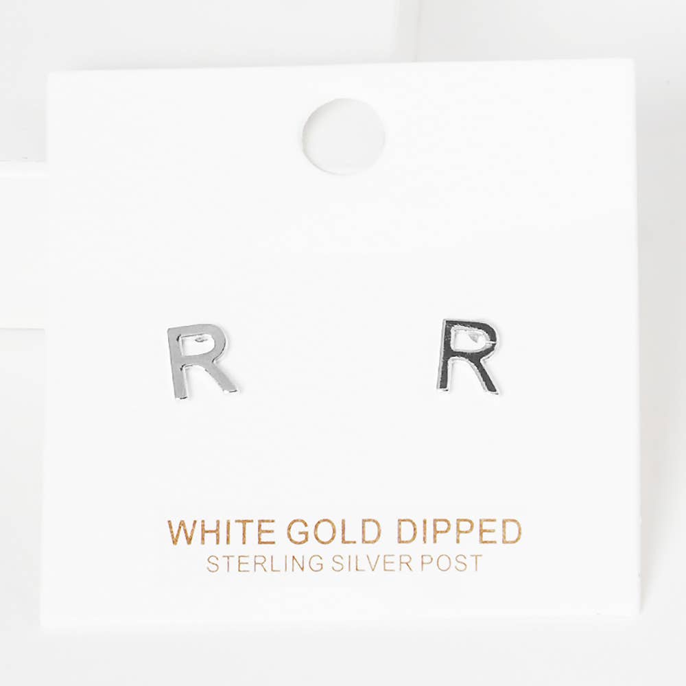 Sensibling Corp. - Wholesale Stud/Post Earrings - Gold Dipped Metal Initial Monogram Stud Earrings39