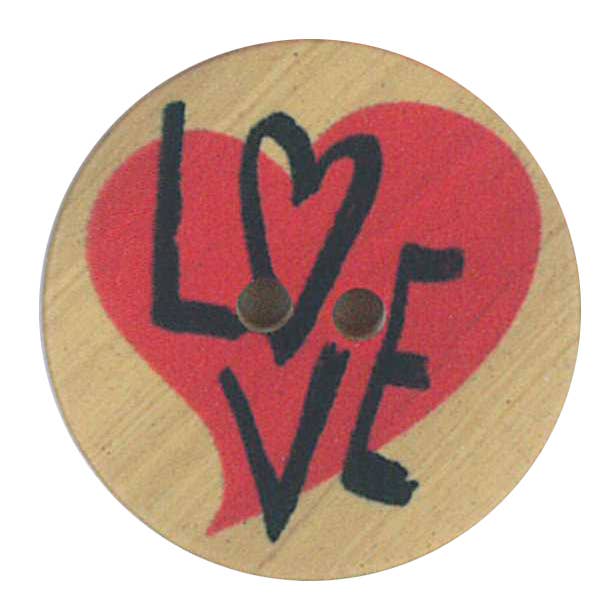 BUTTON WITH WOOD-LIKE HEART PRINT MODEL 13 for wholesale by NEMARK