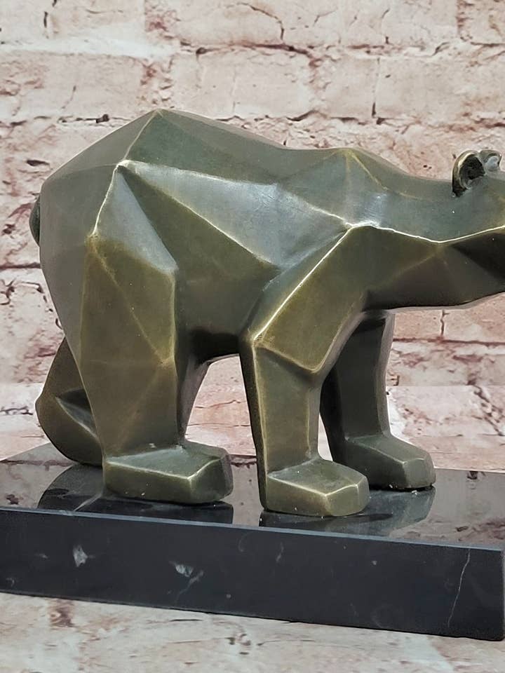 Bronzebjørn Statue Geometrisk Moderne Dyreliv Skulptur Nummereret Dekoration for engroshandel hos Bronzhaus