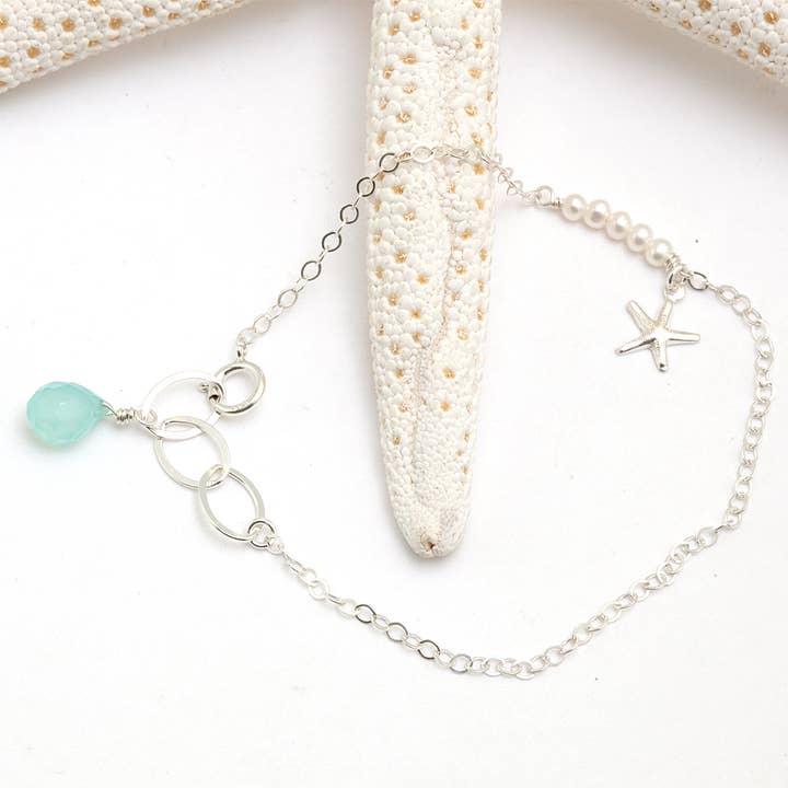 sjöstjärna sötvatten pärla kalcedon armband för wholesale av Midori Jewelry Hawaii