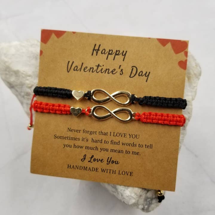 Handwoven Infinite Heart Bracelet - Set Of 2 for wholesale by The Pretty Jewellery