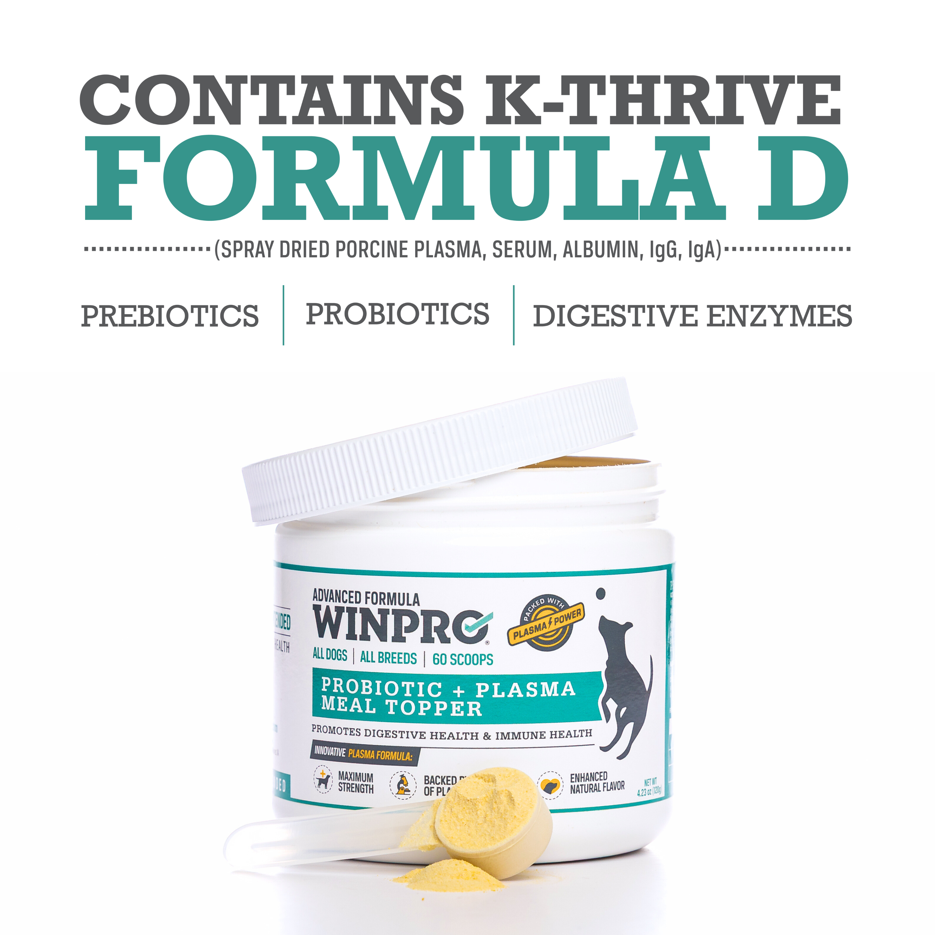 WINPRO Pet - Wholesale Pet Supplement - Dog - Natural Probiotic + Plasma Immune Support Dog Meal Topper5