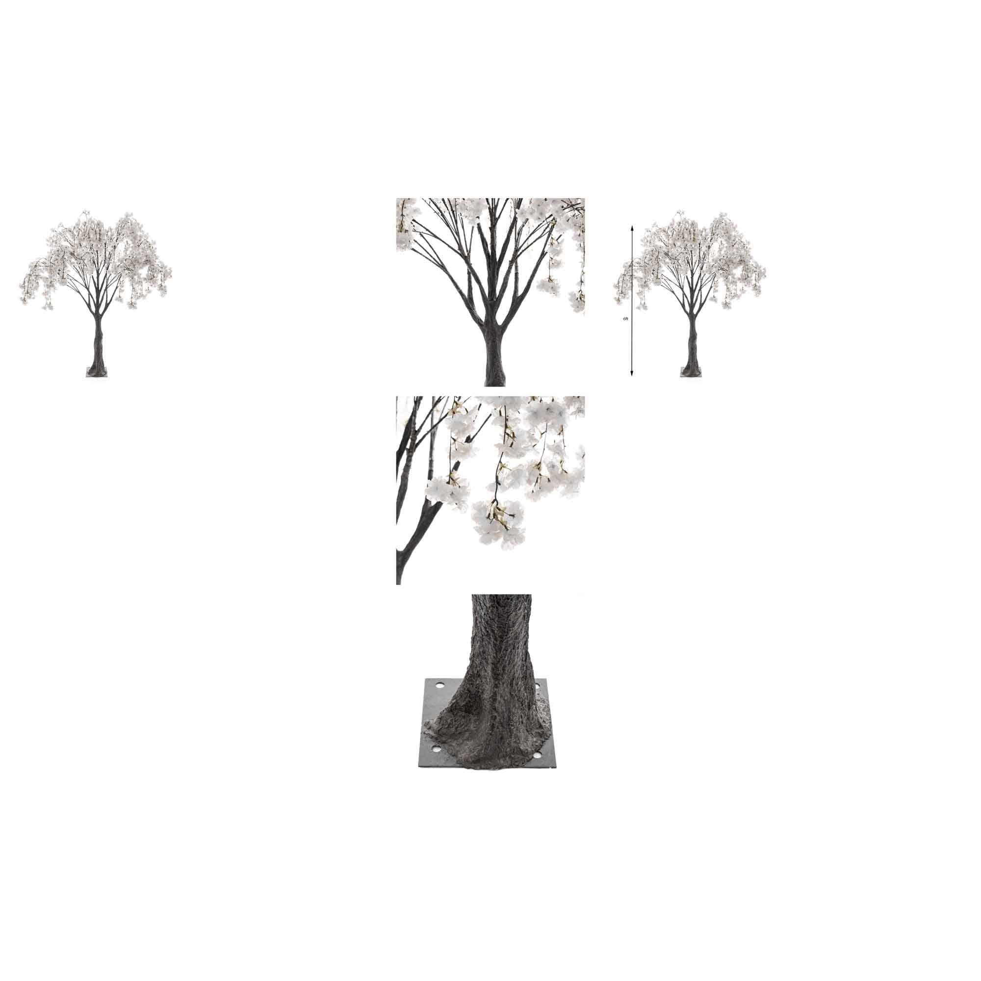 Artificial Cherry Blossom Tree 72" - White for wholesale on Faire5
