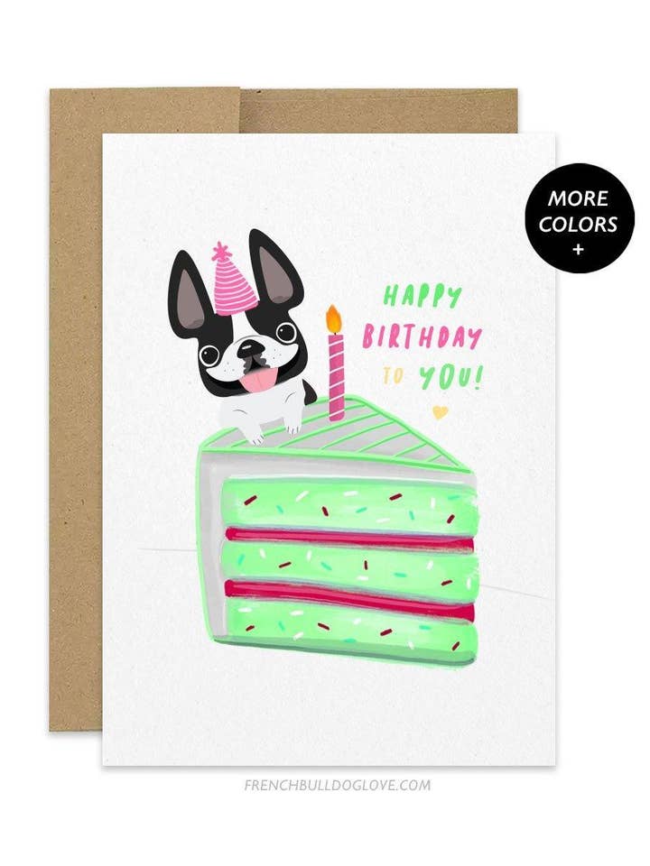 CAKE 9 - Franse Bulldog verjaardagskaart voor wholesale door French Bulldog Love