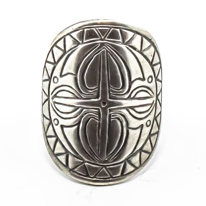 Zilveren Native Ring Band voor wholesale door Quasar Gems USA