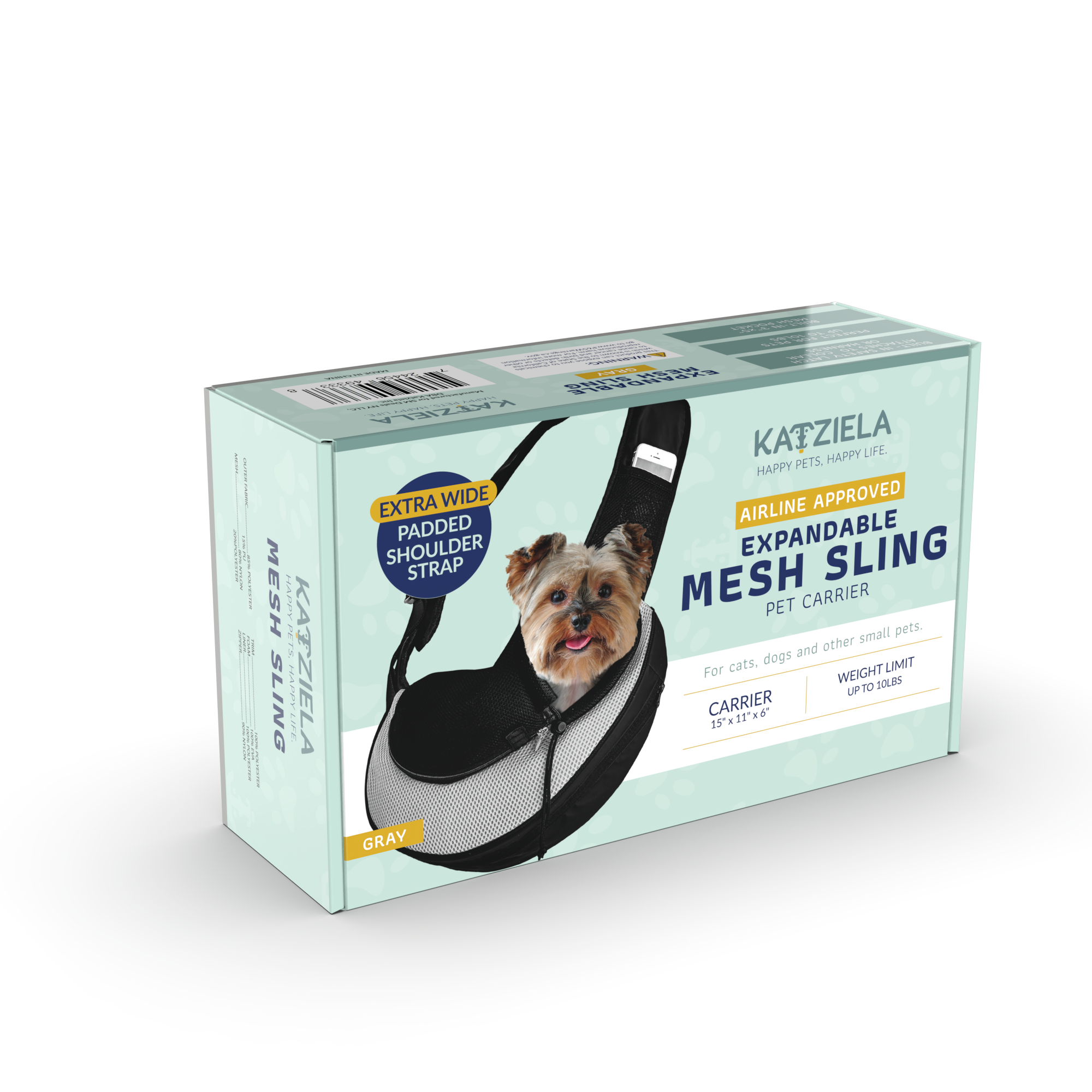 Katziela - Wholesale Pet Carrier - Cat/Dog - Pet Carrier Expandable Sling For Small Dogs And Cats Black2