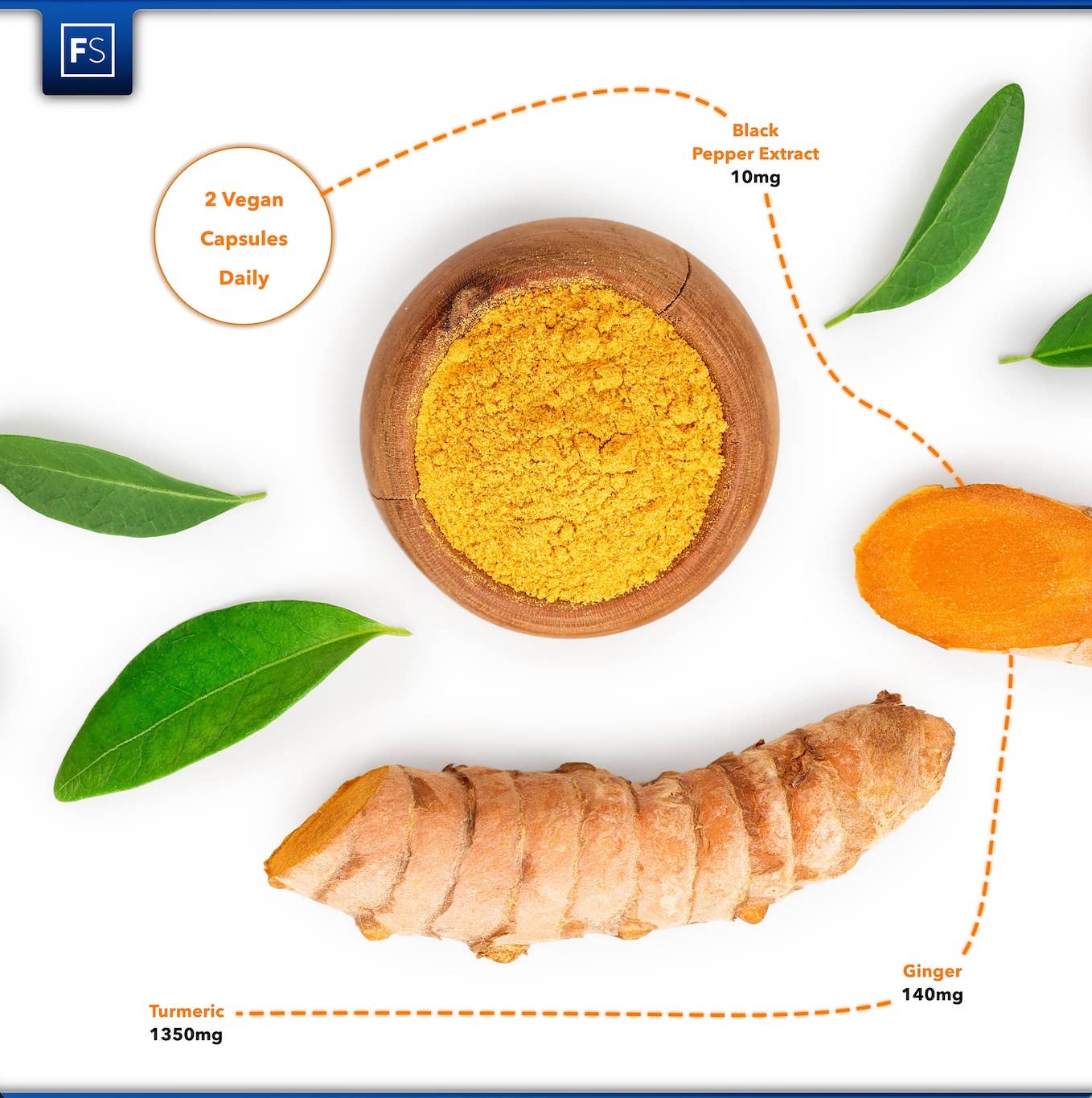 Focus Supplements - Venta al por mayor Suplementos/vitaminas para beber - Cúrcuma, Jengibre y Pimienta Negra (1500 mg) - 180 cápsulas4