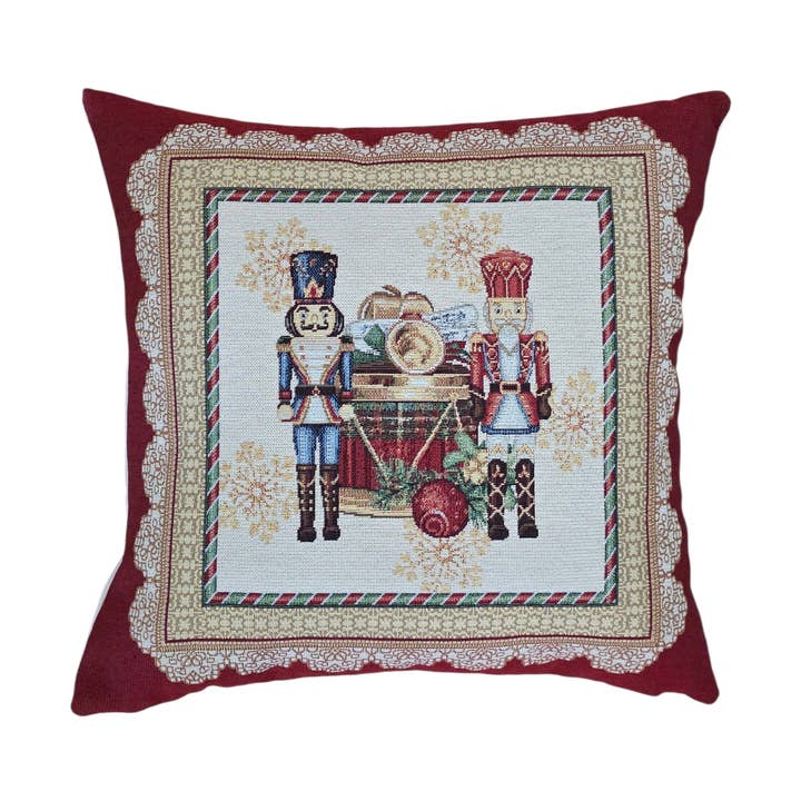 Christmas Pillowcase Red Soldier Lurex in Gobelin for wholesale by Lunaria Lab