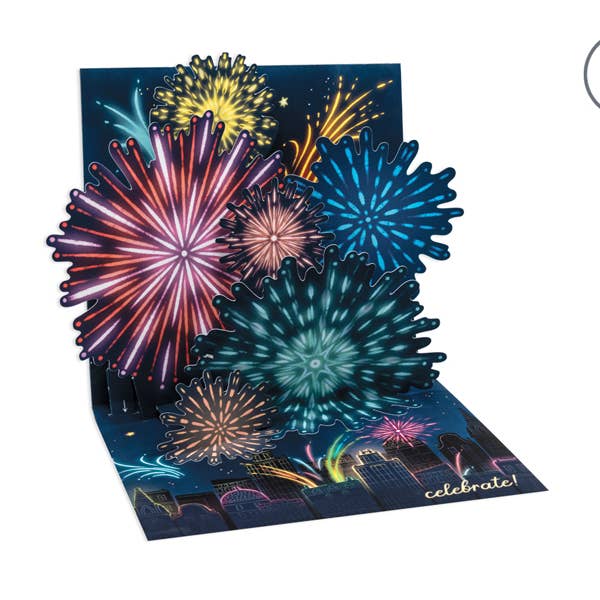 Up With Paper - Wholesale Everyday Greeting Card - Glowing Fireworks Everyday Pop-Up Card