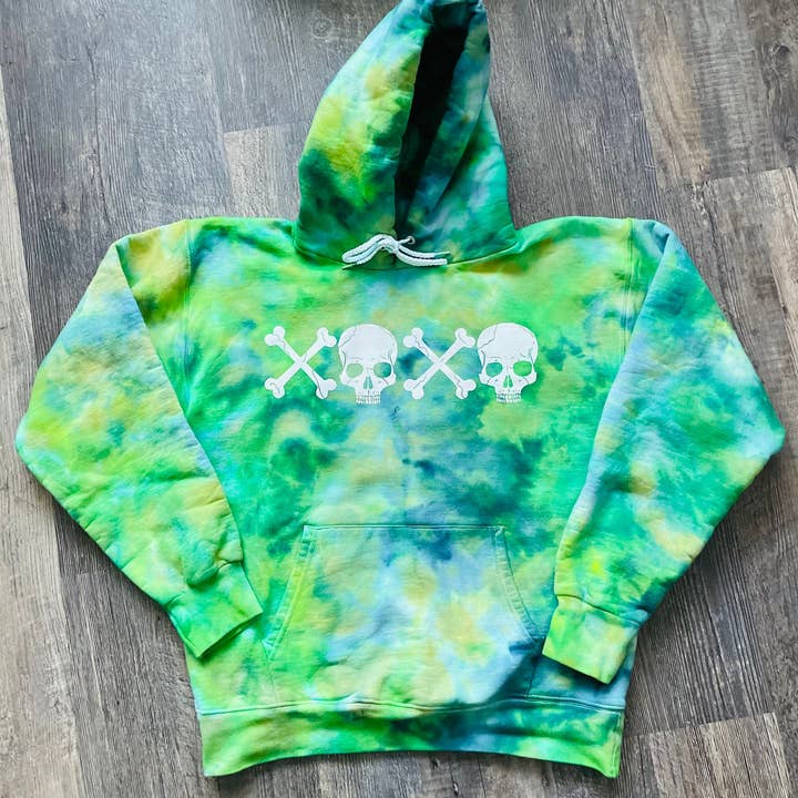 Skellie XOXO Tie Dye Sweatshirt MTO for wholesale by Maria's Custom Designs