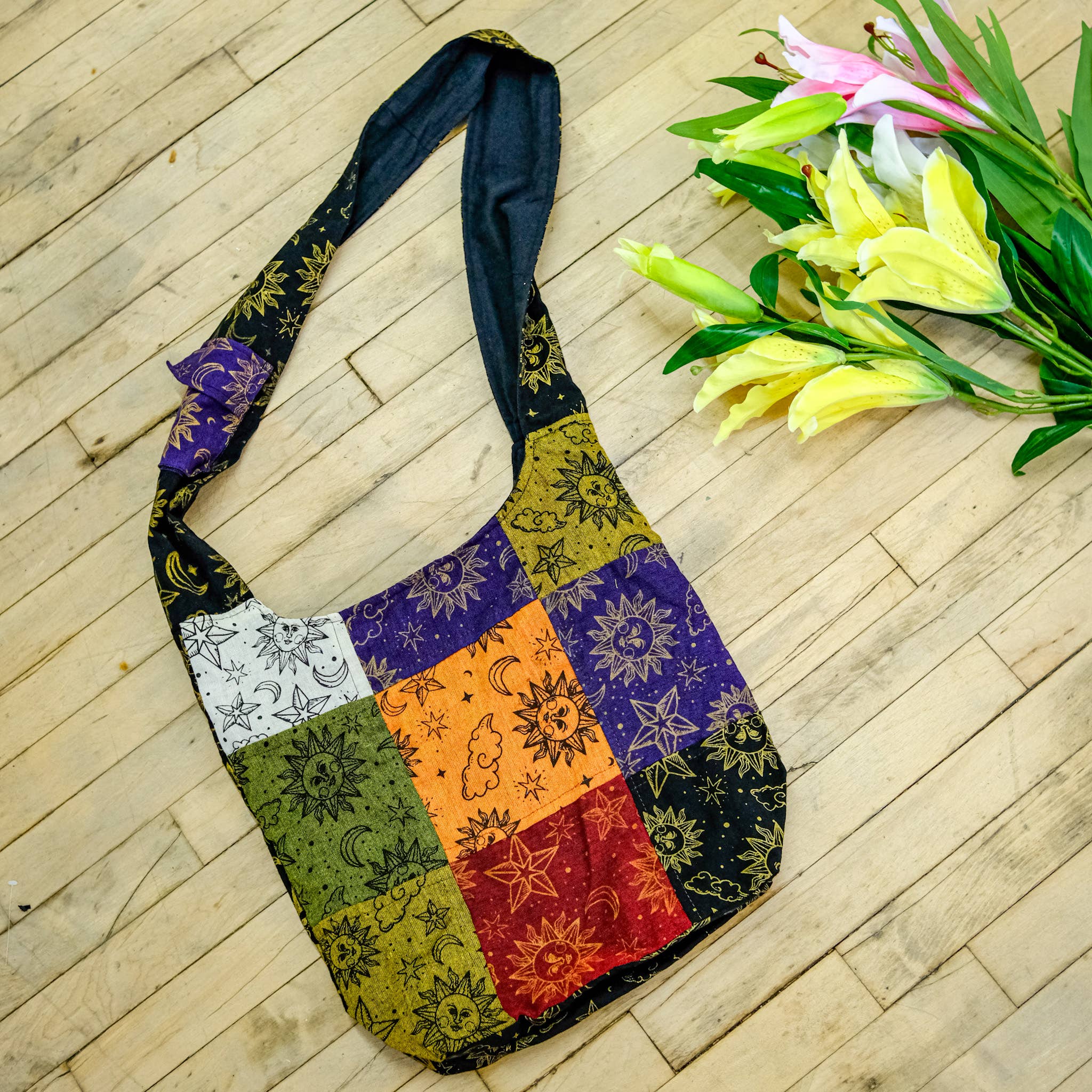 Karma Nepal Crafts - Wholesale Messenger Bag - Women's - Celestial Patchwork Cotton Messenger Bag1