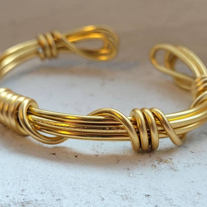 Gold Rope Cuff Bracelet /Everyday/ Western Jewelry for wholesale by Teahan K Jewelry