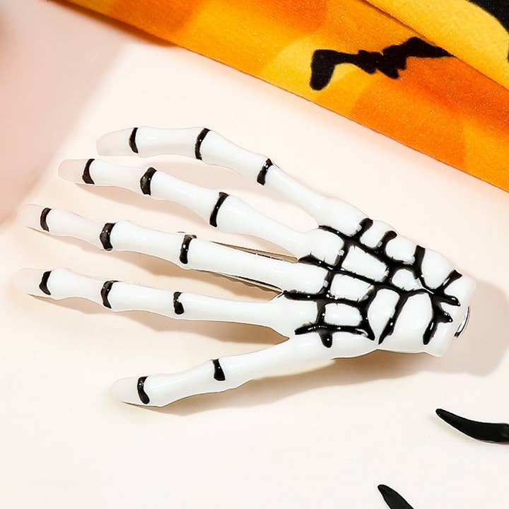 ACCITY - Wholesale Hair Clip - Women's - Halloween Skeleton Hand Hair Duckbill Clip_CWAHA1643