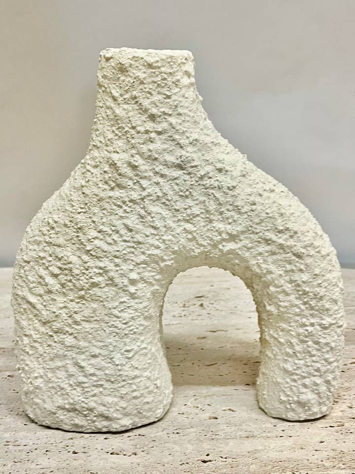 Textured White Geo/"Lung" Vase  for wholesale by Voyage