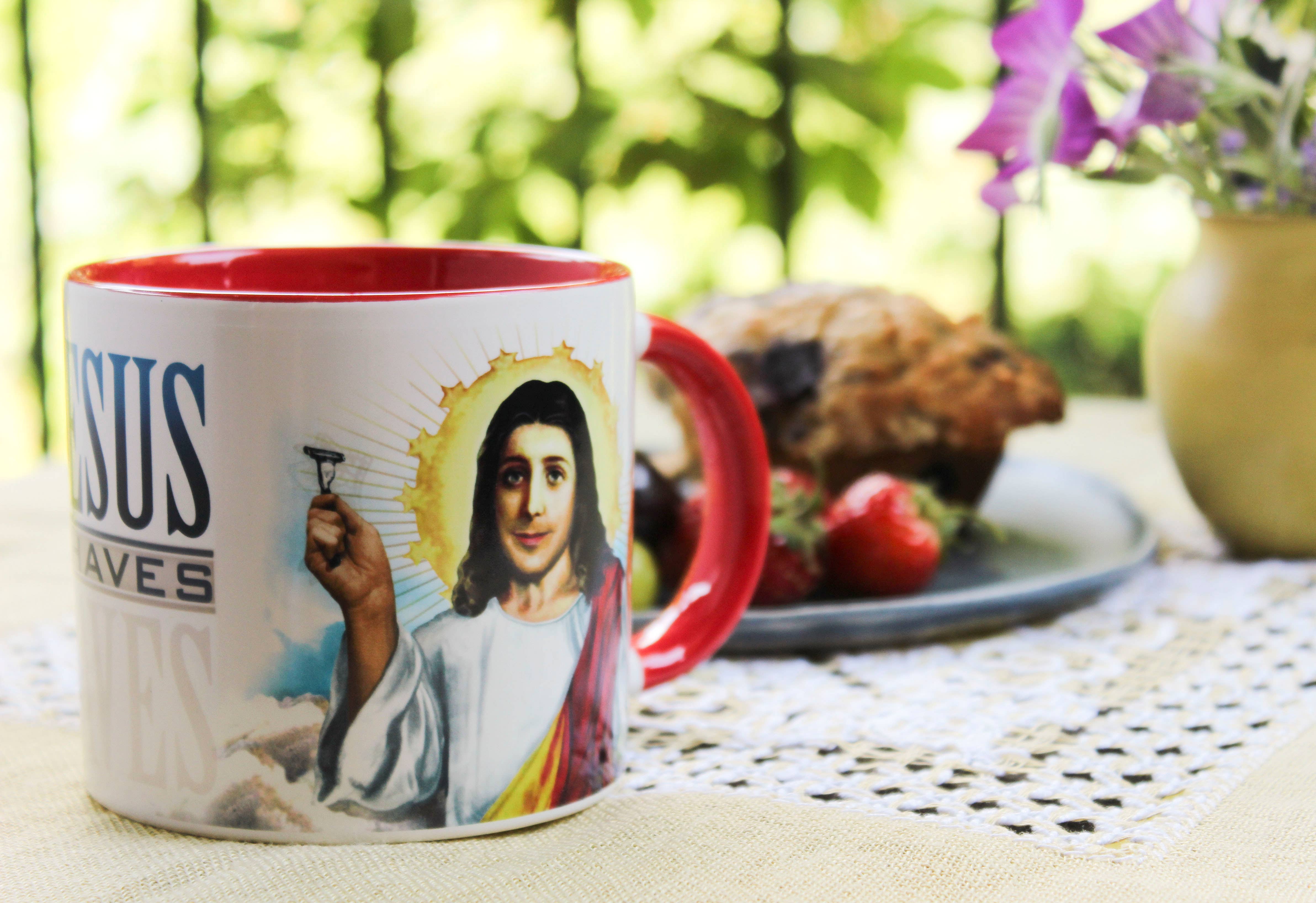 Unemployed Philosophers Guild - Wholesale Coffee Mug - Jesus Shaves Heat-Changing Coffee Mug4