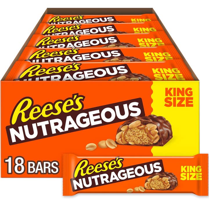 Snacky Candy - Vendita all'ingrosso Barretta di cioccolato - Reese's Nutrageous King Size 18 pezzi 88g