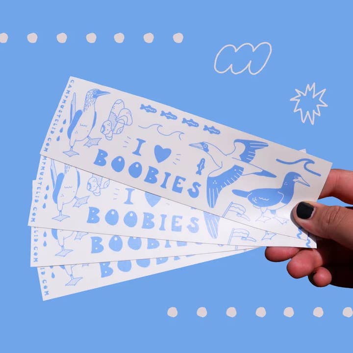Camp Mustelid - Wholesale Sticker - Bumpersticker „I heart boobies”