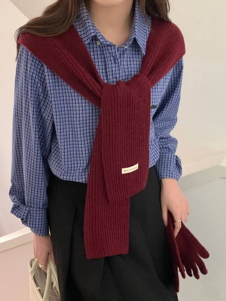 Scialle Lavorato a Maglia a Tinta Unita Vintage per la vendita all'ingrosso da parte di VividLux