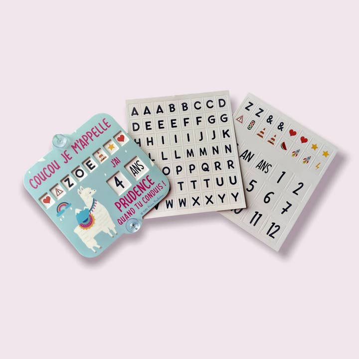 Segnaletica in plastica riciclabile Baby on Board Team Lama per la vendita all'ingrosso da parte di Ptitesroulettes