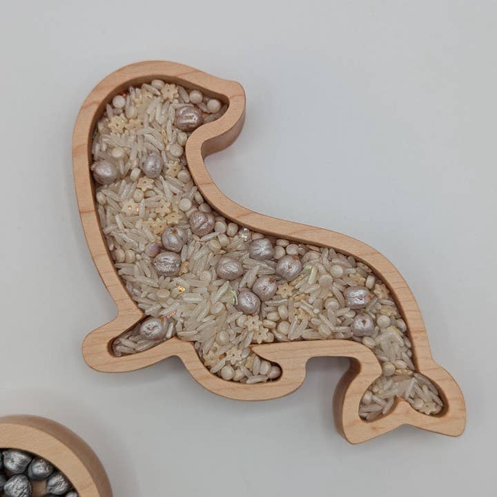 Carved Together Co - Wholesale Wood Toy - Kids - Mini Walrus Sensory Play Tray
