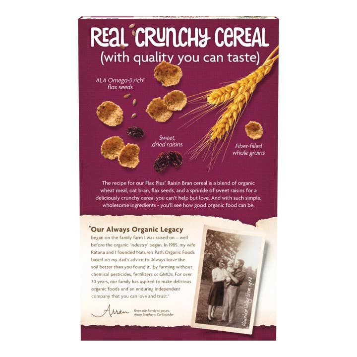 Flax Plus Raisin Bran Cereal for wholesale by Nature's Path