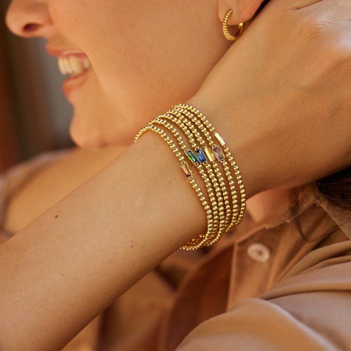 Brook & York - Wholesale Beaded Bracelet - Kylie Three Birthstone Bracelet