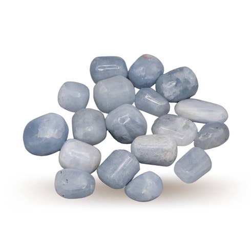 Blå kalcit trumlade stenar AA-kvalitet 250gr för wholesale av Eastern Trading