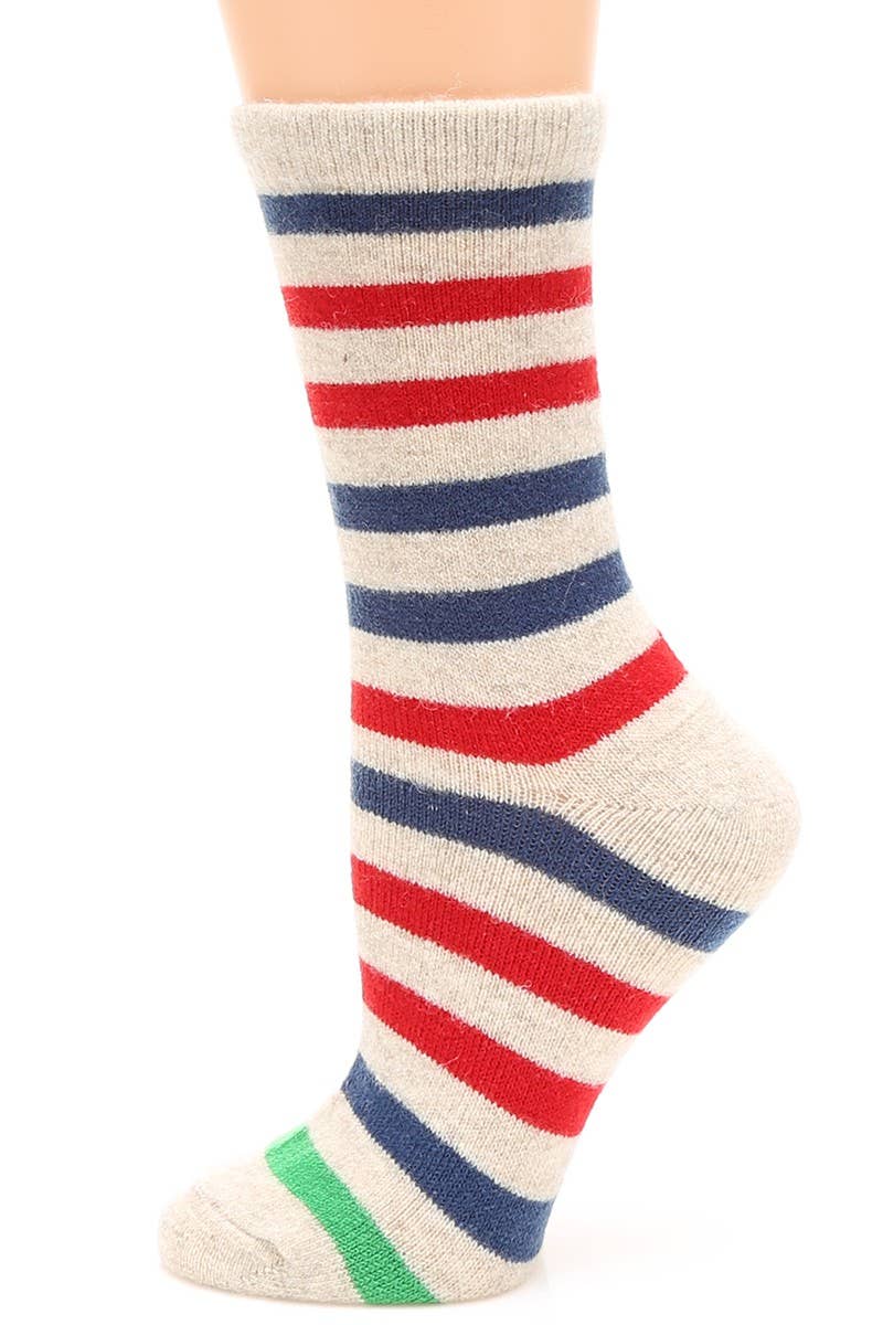 009-RAYAS Calcetines de mujer en mezcla de lana a rayas de venta al por mayor en Faire8