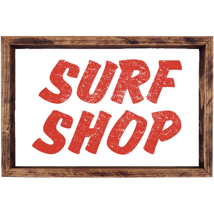 Surf Shop Wood Wall Art (More Colors) for wholesale by Southern Mesa Trading Co.