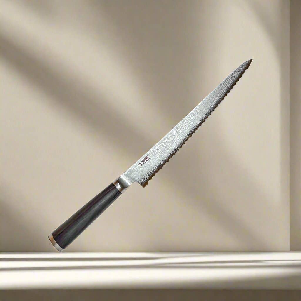 Ginza Steel - Wholesale Kitchen/Utility Knife - Miyako SUS 240mm Bread Slicer | 33 Layer Damascus Steel Blade  – Made in Japan5