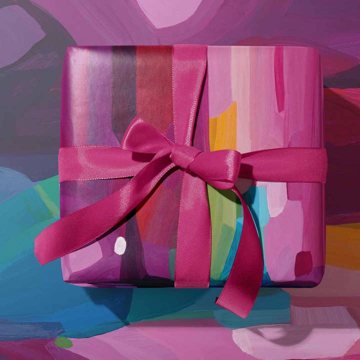 Art gift wrap | Flat wrapping paper | Magenta gift wrap for wholesale by Susannah Bleasby Art