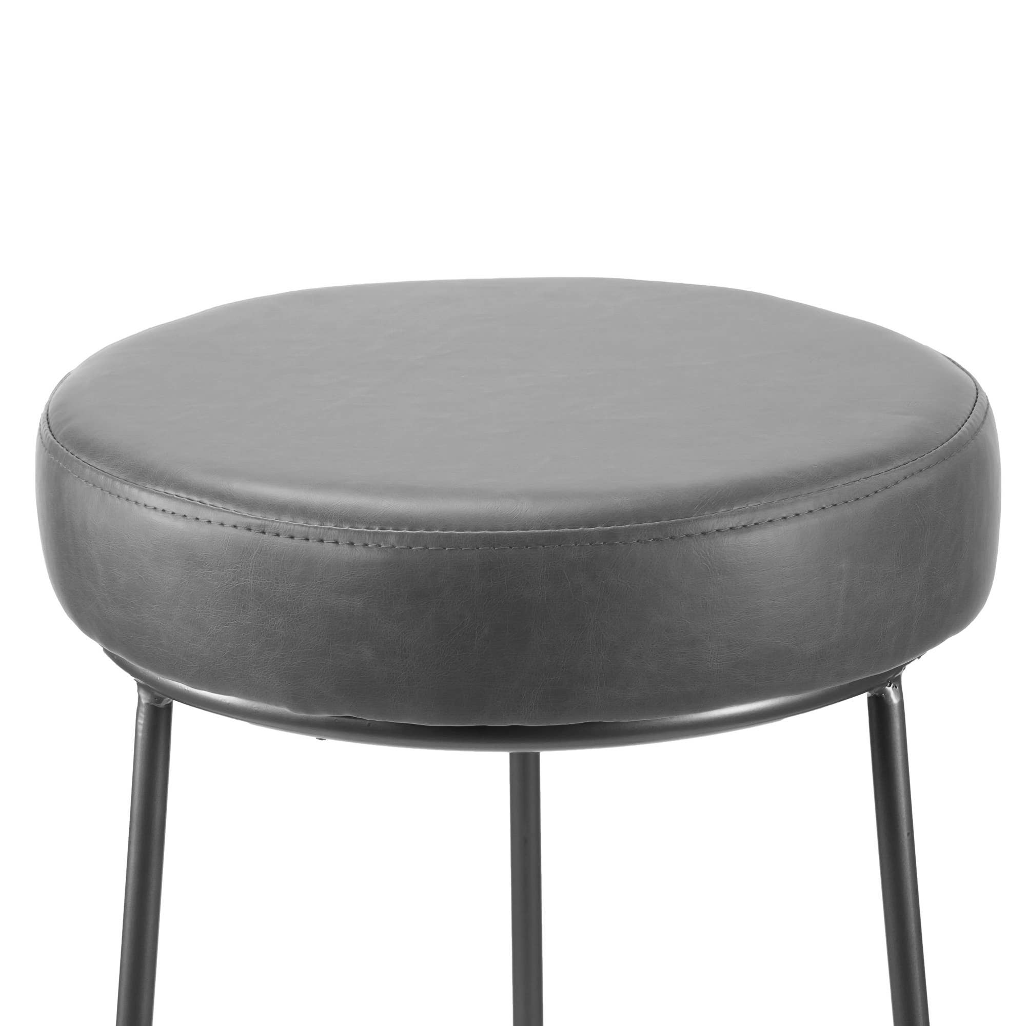 Glamour Home - Wholesale Stool - Set of 2 Amie Backless Bar Stools with Gunmetal Frame4