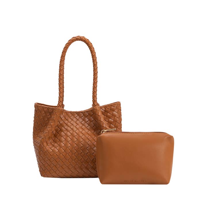 Melie Bianco - Wholesale Top Handle Bag - Women's - Anahi Saddle Recycled Vegan Top Handle Bag