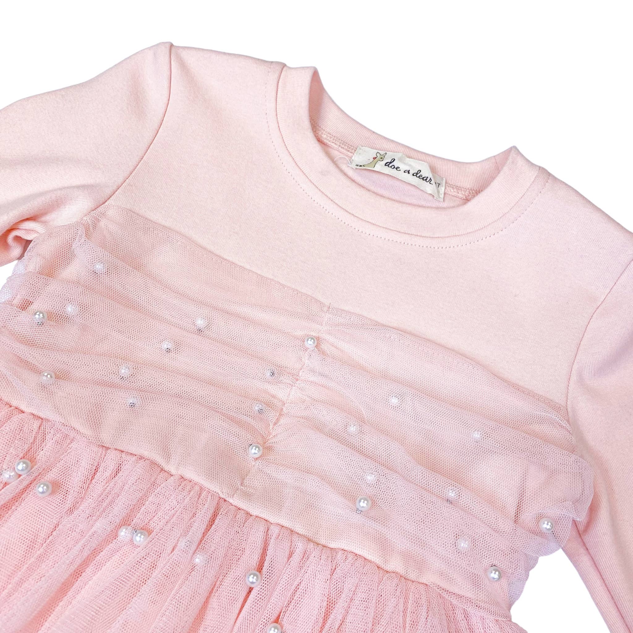 Doe a Dear - Wholesale Dress - Kids - A15 15328 Pearl Detail Mesh Dress (2 COLORS)1