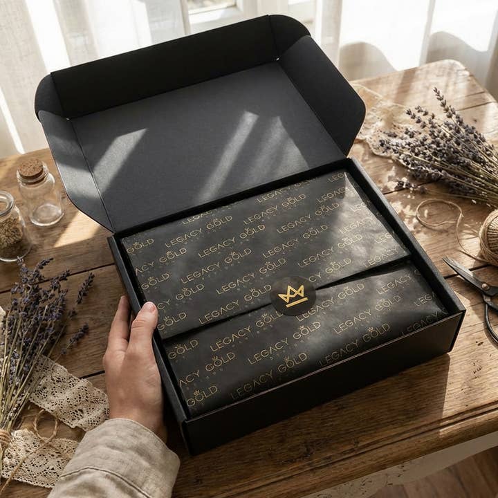 Custom Logo Tissue Paper for Small Business–100 Sheets for wholesale by Wrapaholic Gifts & Packing Company