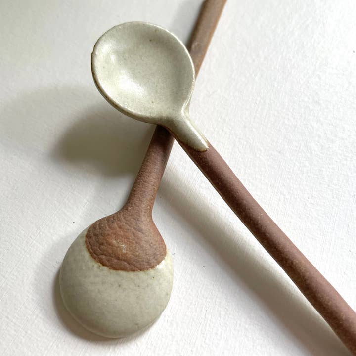 fort & field - Wholesale Kitchen Spoon - Neutral small handmade Japanese pottery coffee or tea spoon13