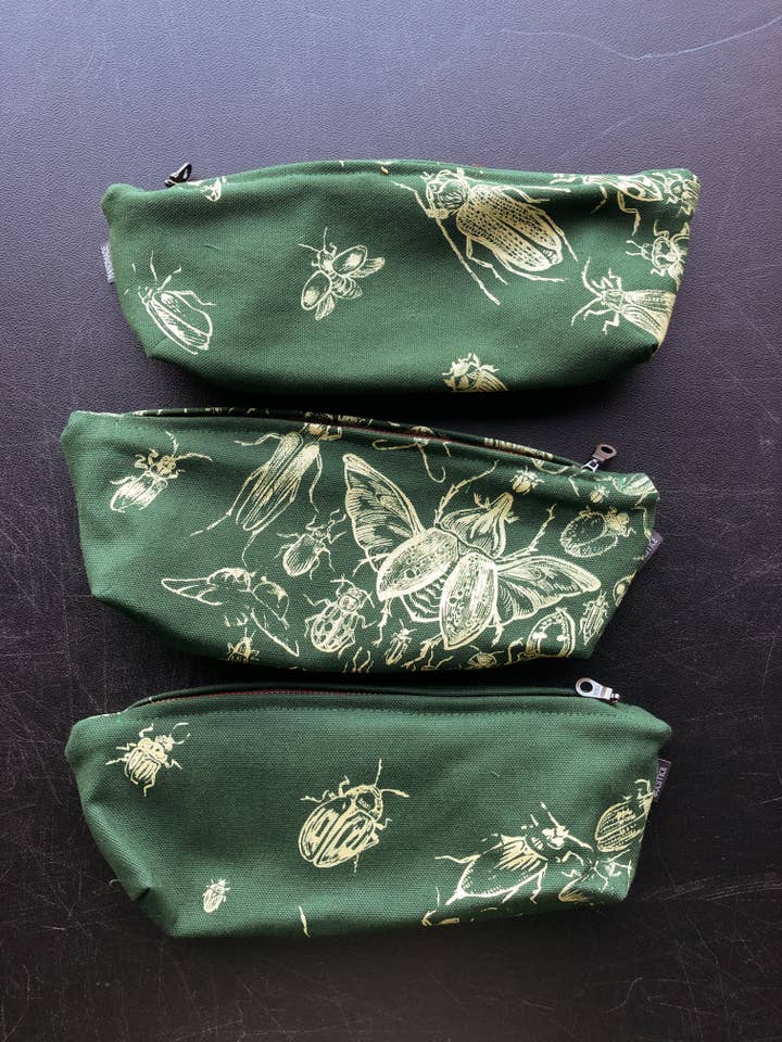 Beetles Pencil Pouch for wholesale by Solstice Handmade