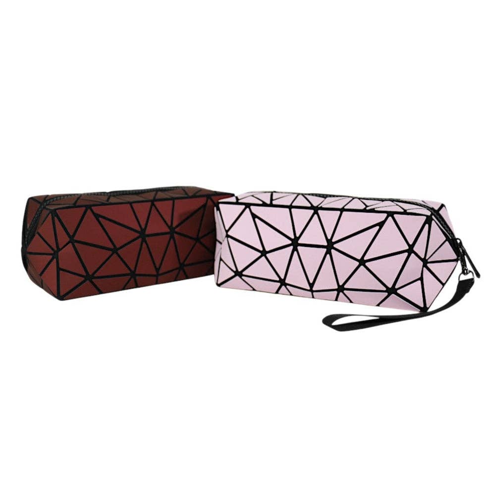 ASSORTED Geometric Triangle Pattern Makeup Pouch JB5526-14. (12PC) for wholesale on Faire14