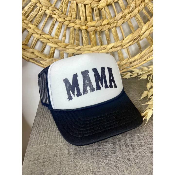 Black and White Trucker Hat Mama (Trucker Hat) for wholesale on Faire