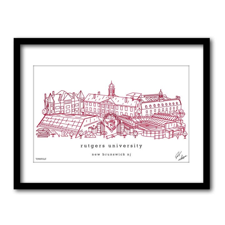 Rutgers University Minimalistische wanddecoratie New Jersey Art voor wholesale door Townsville Art