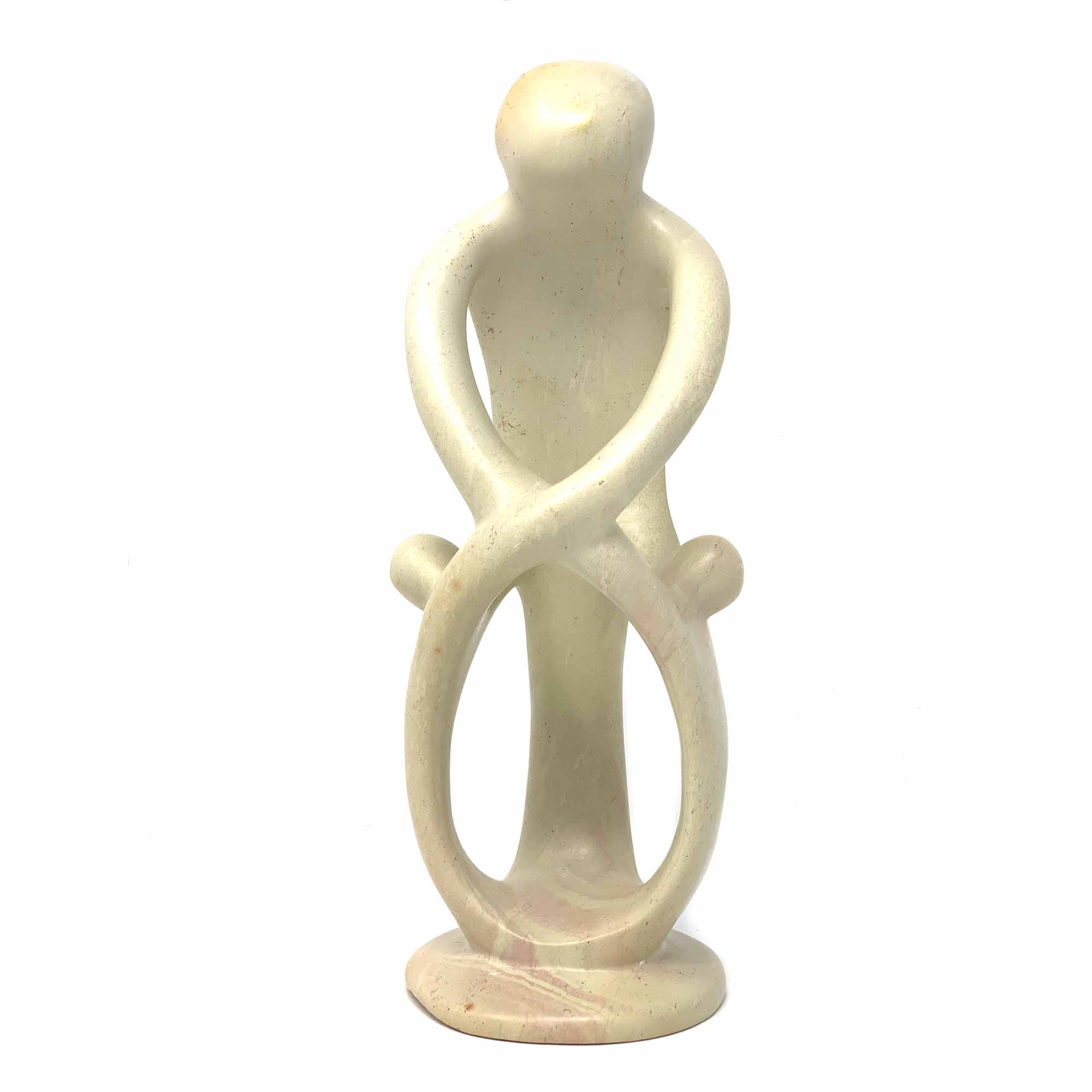 Global Crafts - Wholesale Sculpture - Single Soapstone Family Sculptures - 10-inch - Natural Stone8