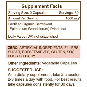 Secrets Of The Tribe - Wholesale Oral Supplement/Vitamin - Barrenwort Capsules
