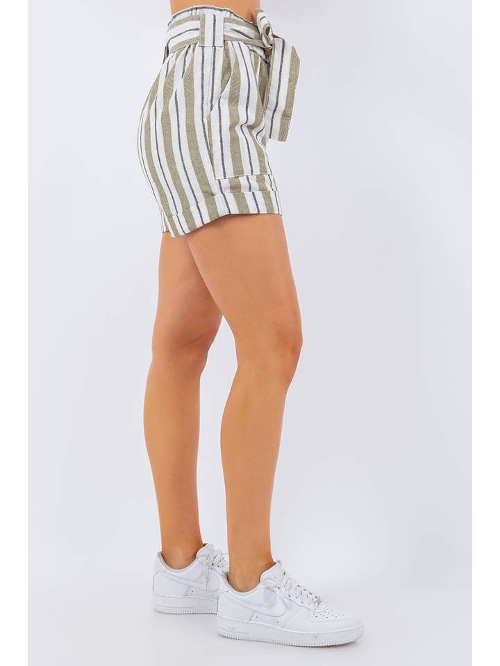 Veracci - Wholesale Shorts - Women's - high waisted linen paper bag shorts2