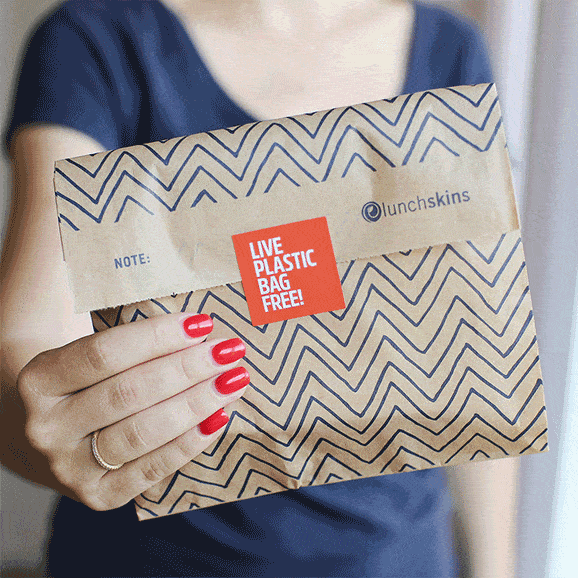 Lunchskins - Wholesale Food Storage Wrap/Bag - Compostable XL Sandwich Bags 50ct – Chevron Print6