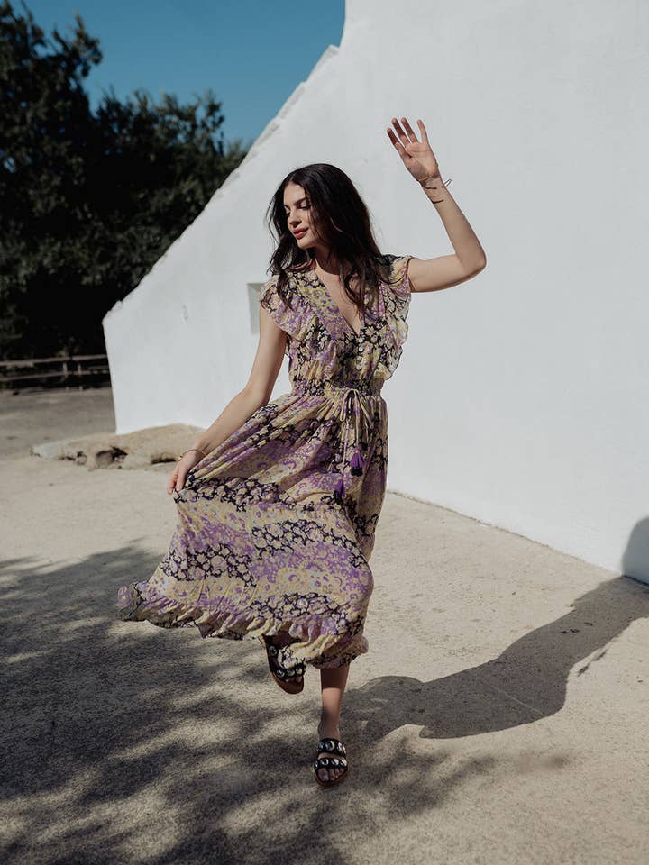 SIENNA ZWARTE LANGE JURK voor wholesale door Piti Cuiti