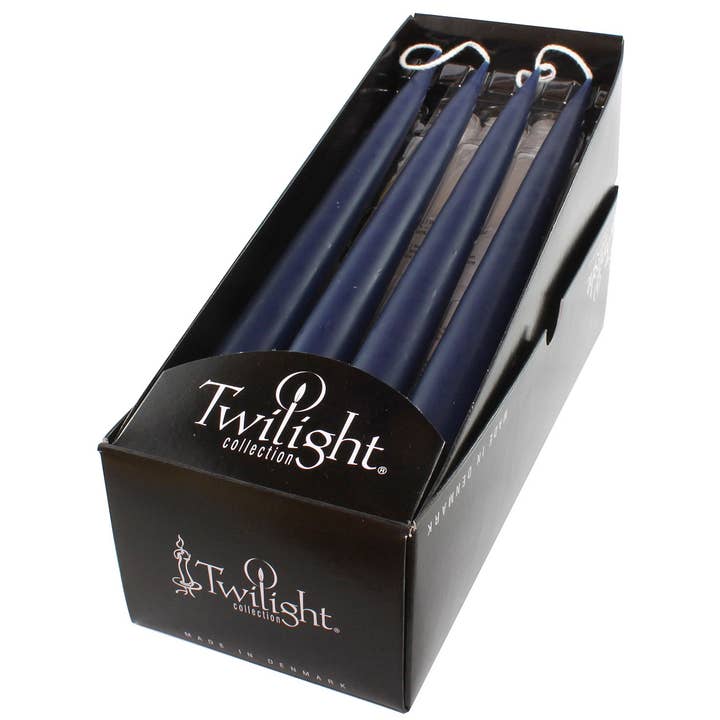 Navy Blue Danish Taper Candle | 12 Pack for wholesale by Twilight Collection