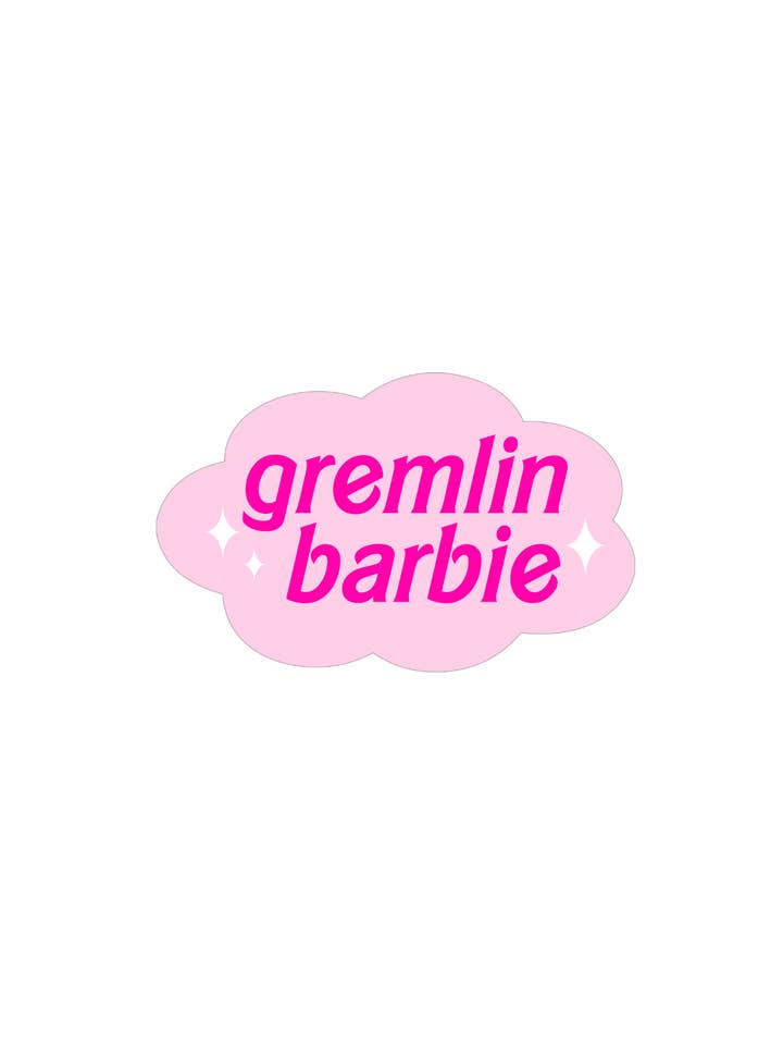 Adesivo Gremlin Barbie per la vendita all'ingrosso da parte di Caroline Reece Designs