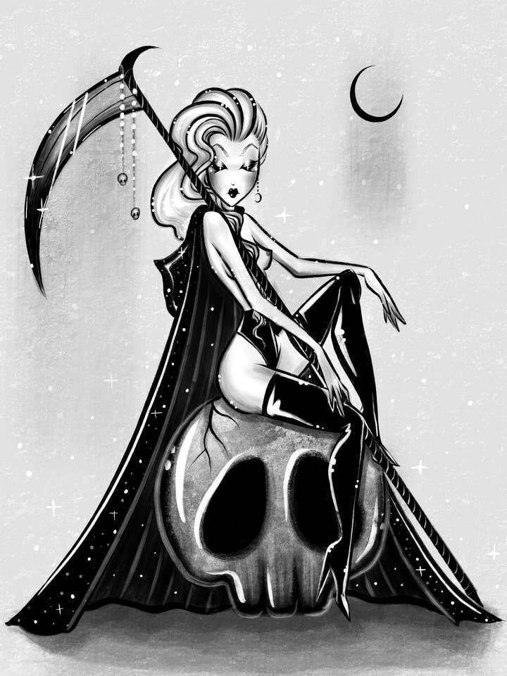 Pale Death Halloween-Kunstdruck für den Großhandel von Stefani Rabideaux